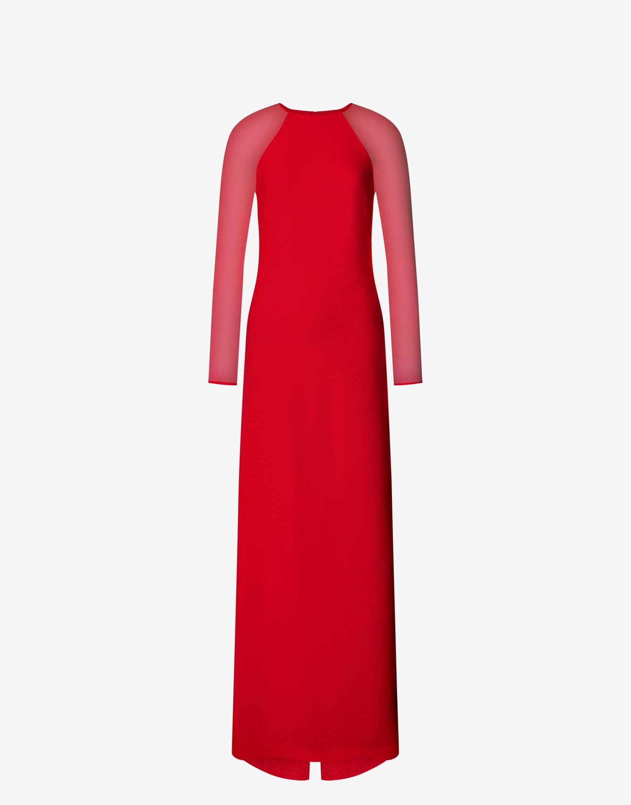 Fitted maxi dress with chiffon sleeves Red Alberta Ferretti Boutique Online 1
