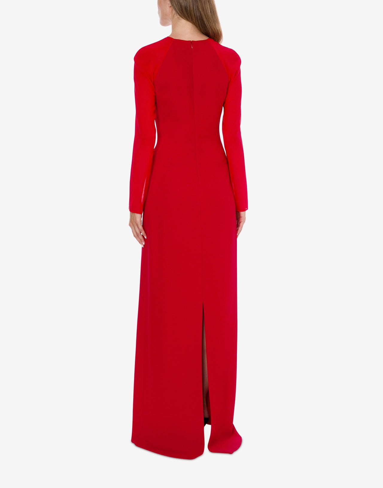Fitted maxi dress with chiffon sleeves Red Alberta Ferretti Boutique Online 3