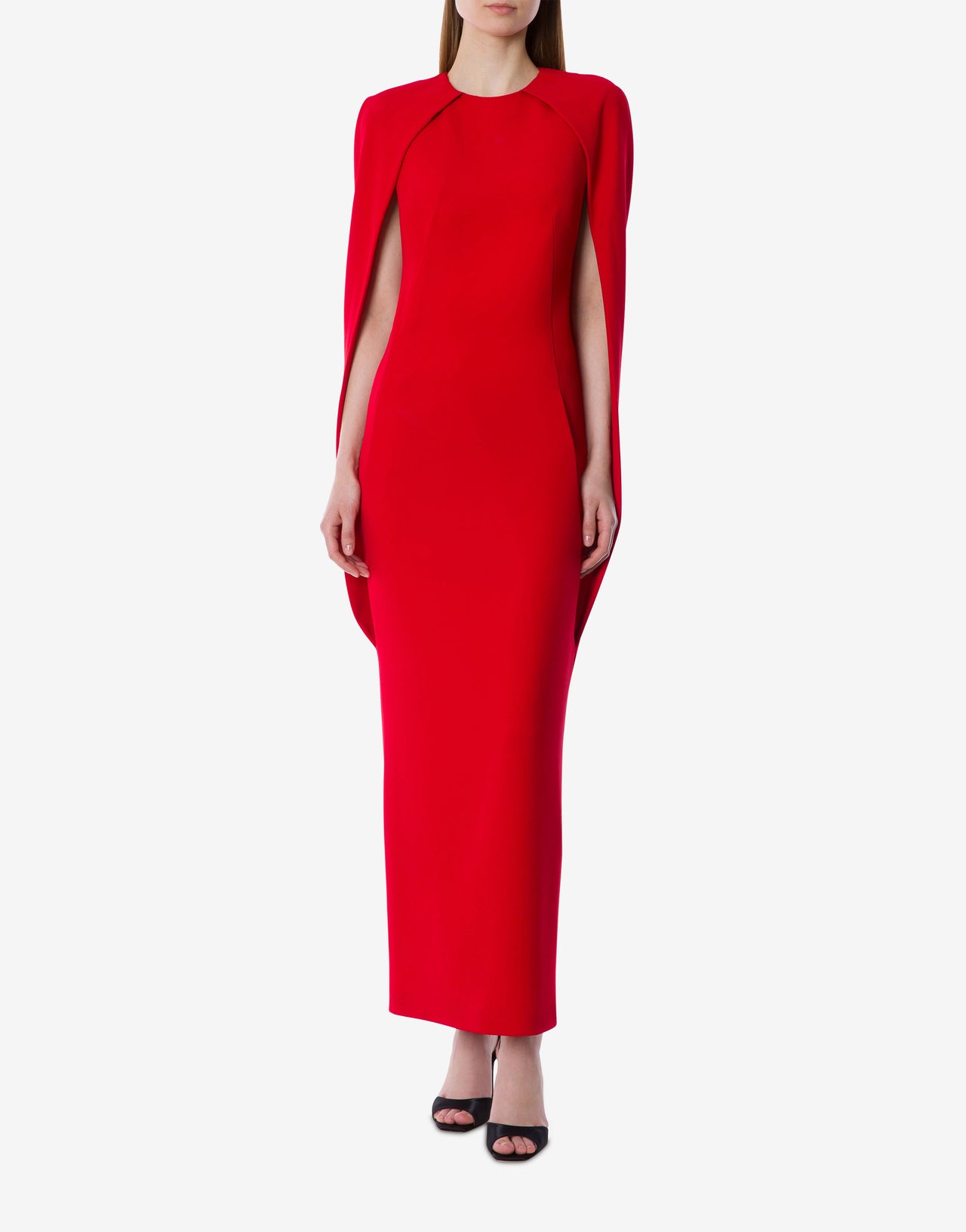 Abito a mantella in cady stretch Rosso Alberta Ferretti Boutique Online 2