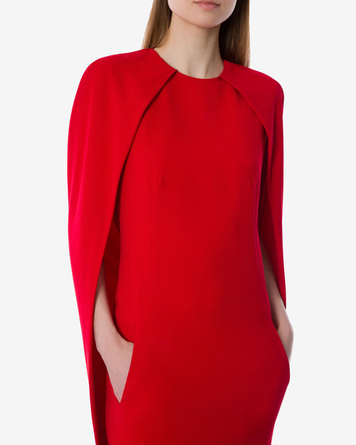 Stretch cady cape dress