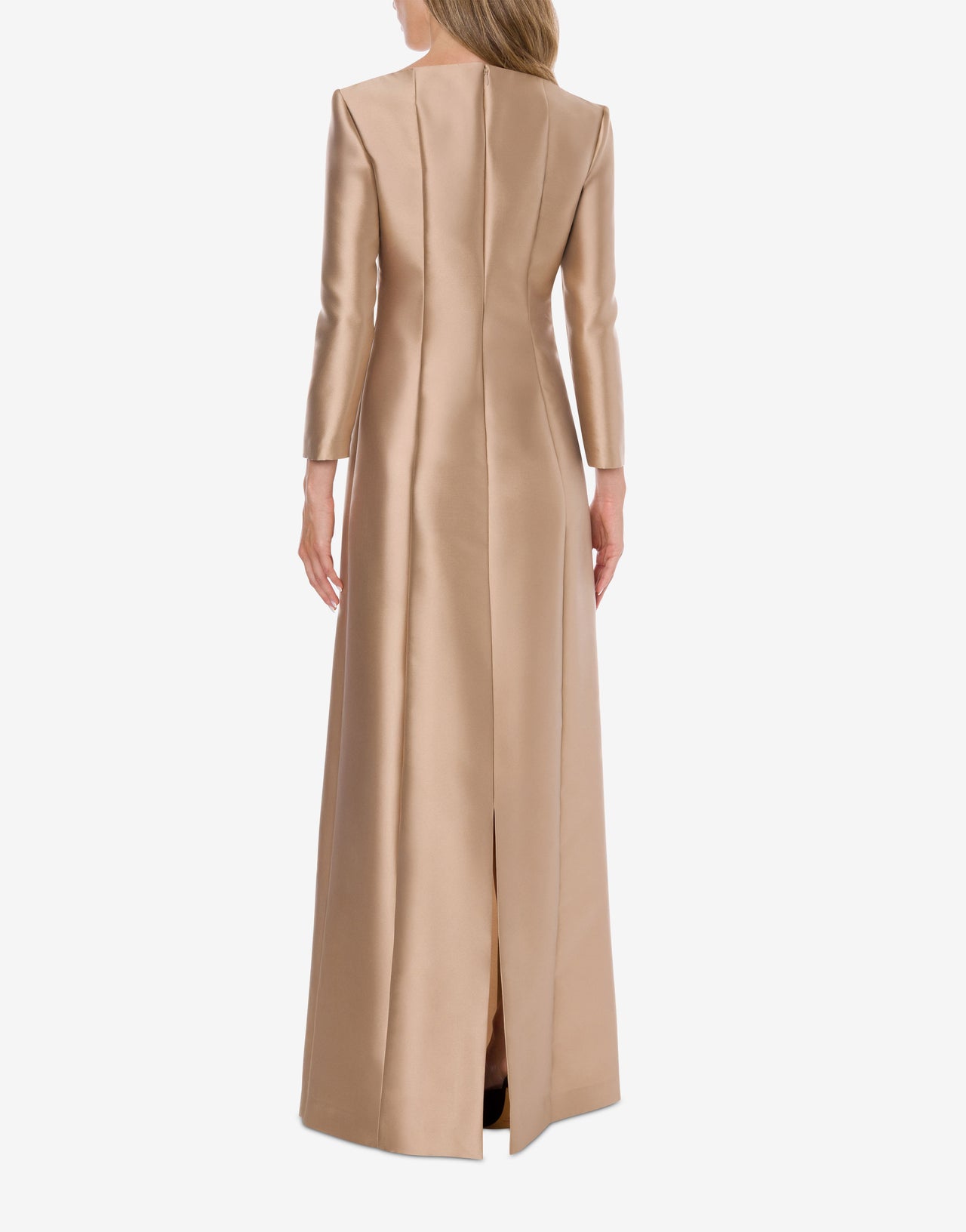 Robe du soir à manches longues en mikado Or Alberta Ferretti Boutique Online 3