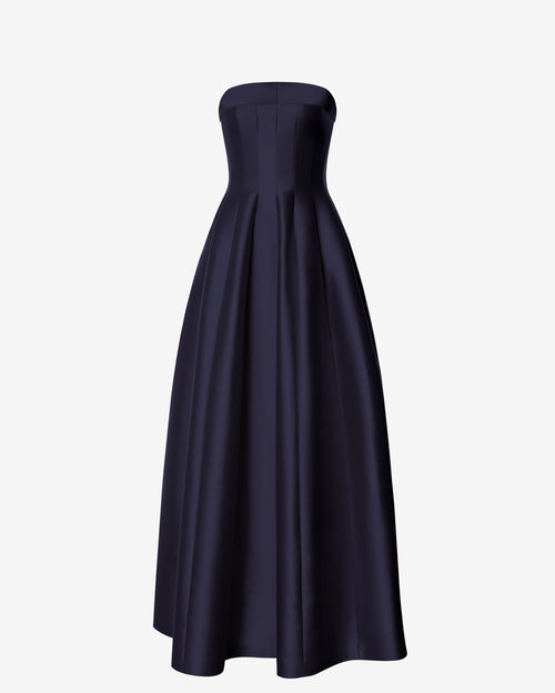 Sleeveless mikado evening dress Blue Alberta Ferretti Boutique Online 0