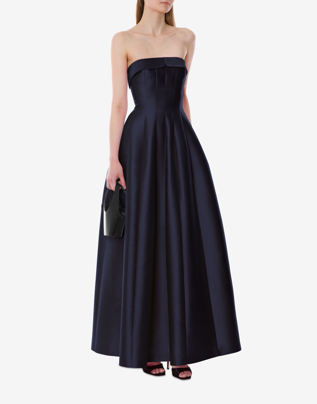 Sleeveless mikado evening dress Blue Alberta Ferretti Boutique Online 2