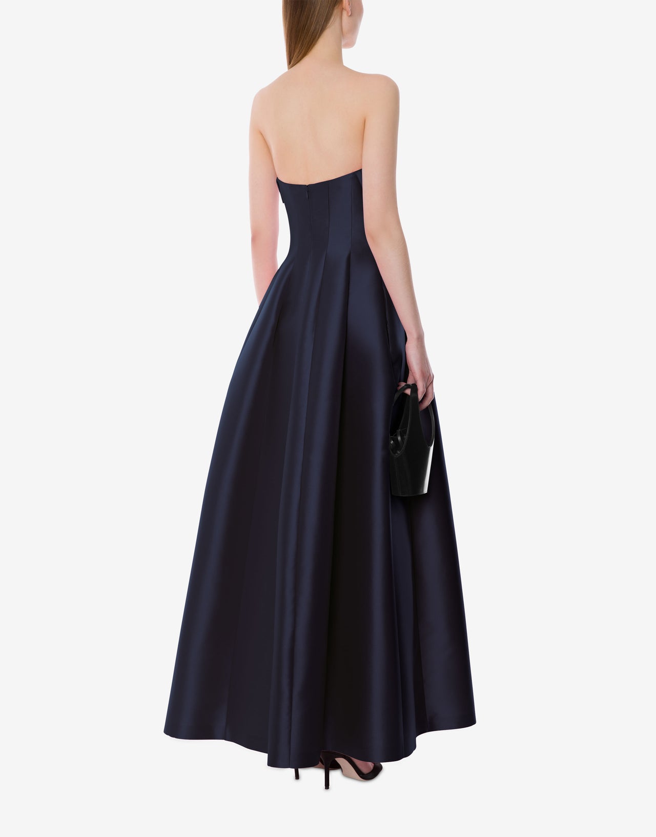 Sleeveless mikado evening dress Blue Alberta Ferretti Boutique Online 3