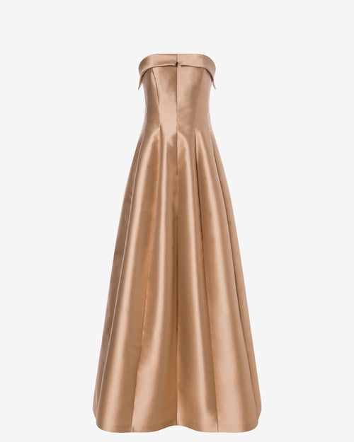 Sleeveless mikado evening dress Beige Alberta Ferretti Boutique Online 0