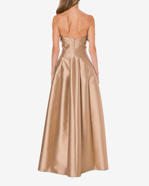 Sleeveless mikado evening dress