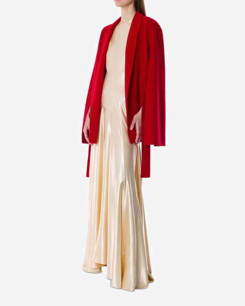 Long ivory dress in shiny satin Ivory Alberta Ferretti Boutique Online 1