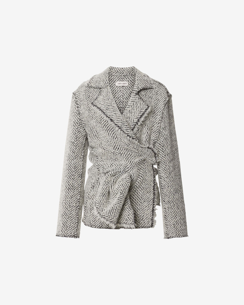 Herringbone wrap jacket グレイ Alberta Ferretti Boutique Online 0