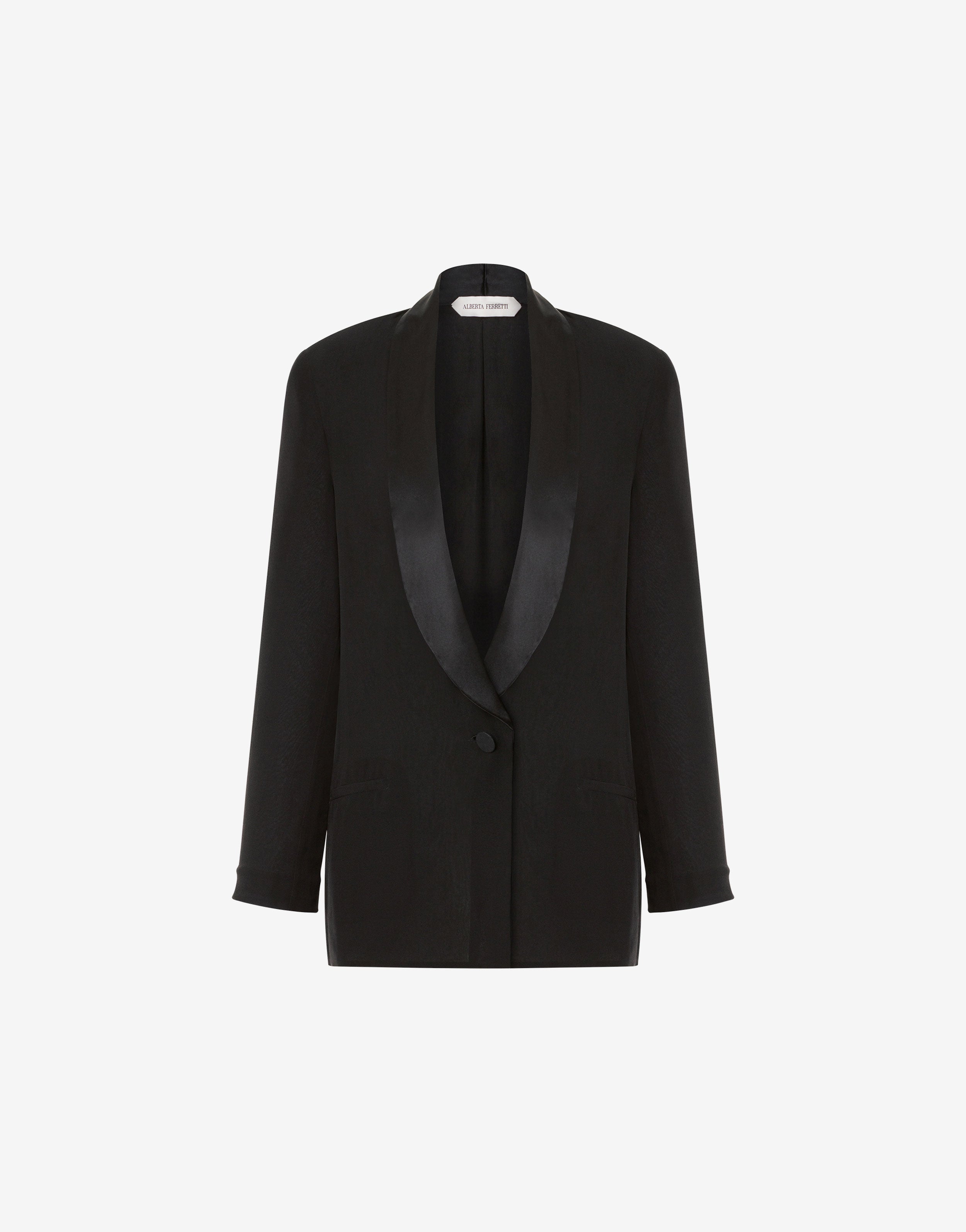 Contrast collar georgette evening jacket | Alberta Ferretti
