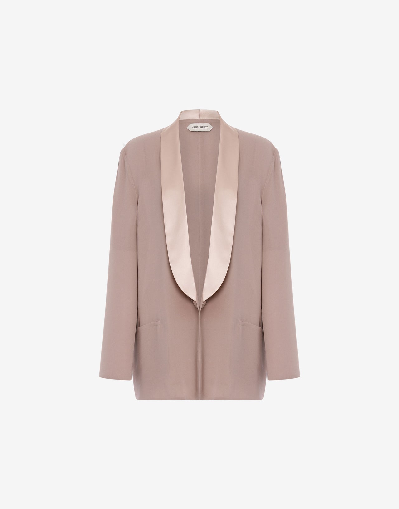 Contrast collar georgette evening jacket Pink Alberta Ferretti Boutique Online 1