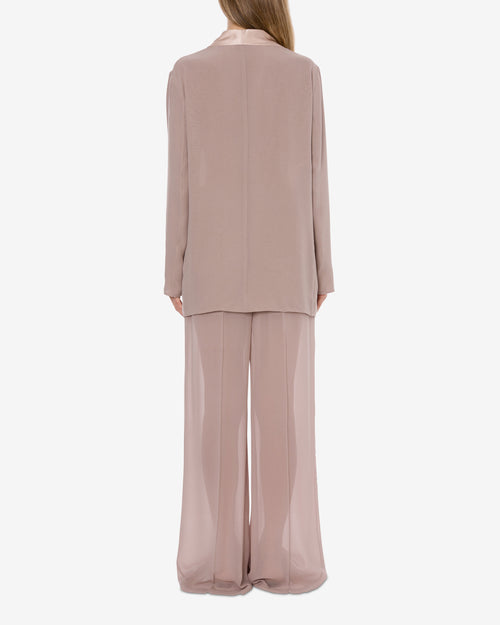 Contrast collar georgette evening jacket