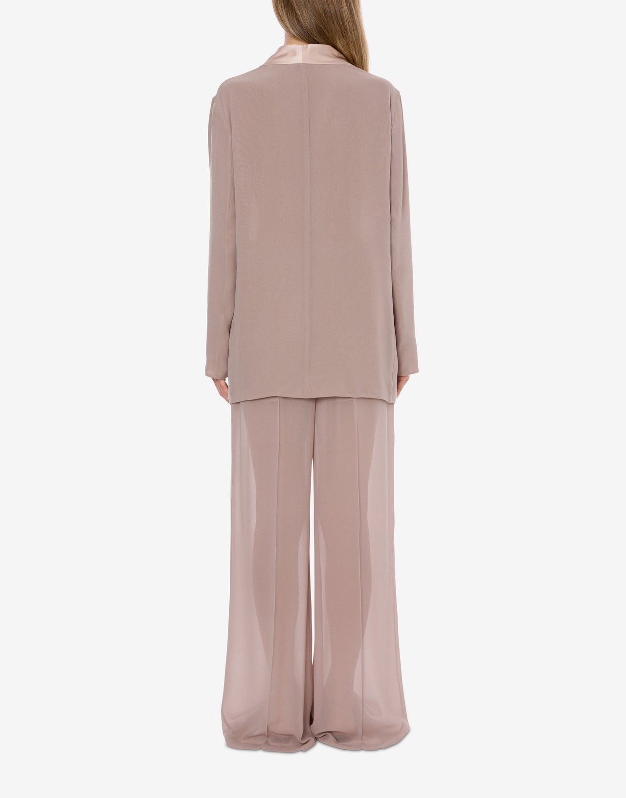 Contrast collar georgette evening jacket Pink Alberta Ferretti Boutique Online 3