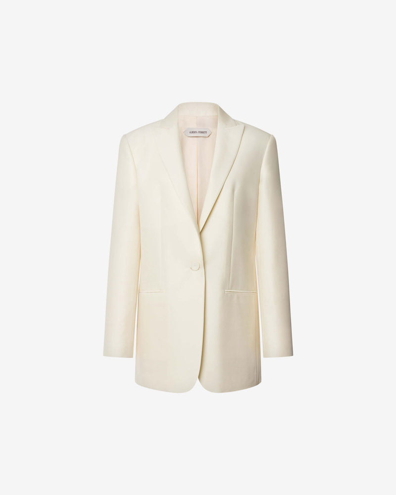 Wool silk suit jacket White Alberta Ferretti Boutique Online 0