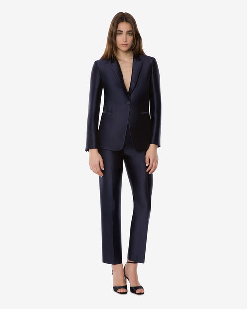 Mikado evening jacket Blue Alberta Ferretti Boutique Online 0