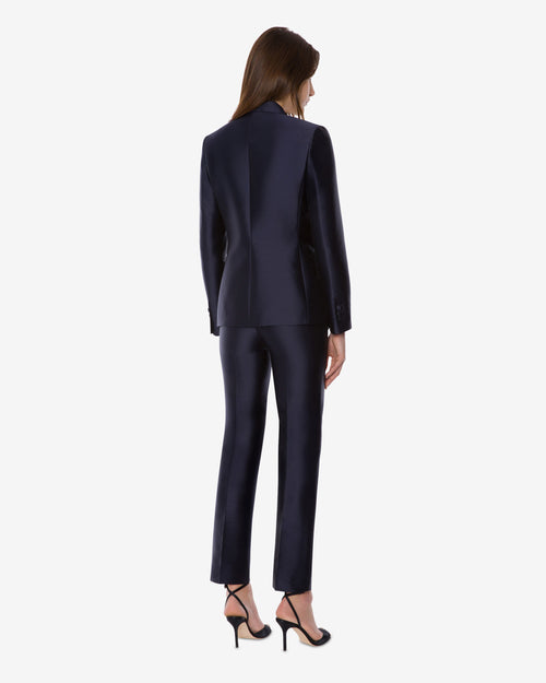 Mikado evening jacket Blue Alberta Ferretti Boutique Online 1