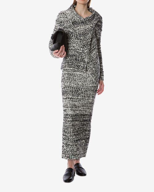 Cross-neck knit jacket in bouclé wool Grey Alberta Ferretti Boutique Online 1