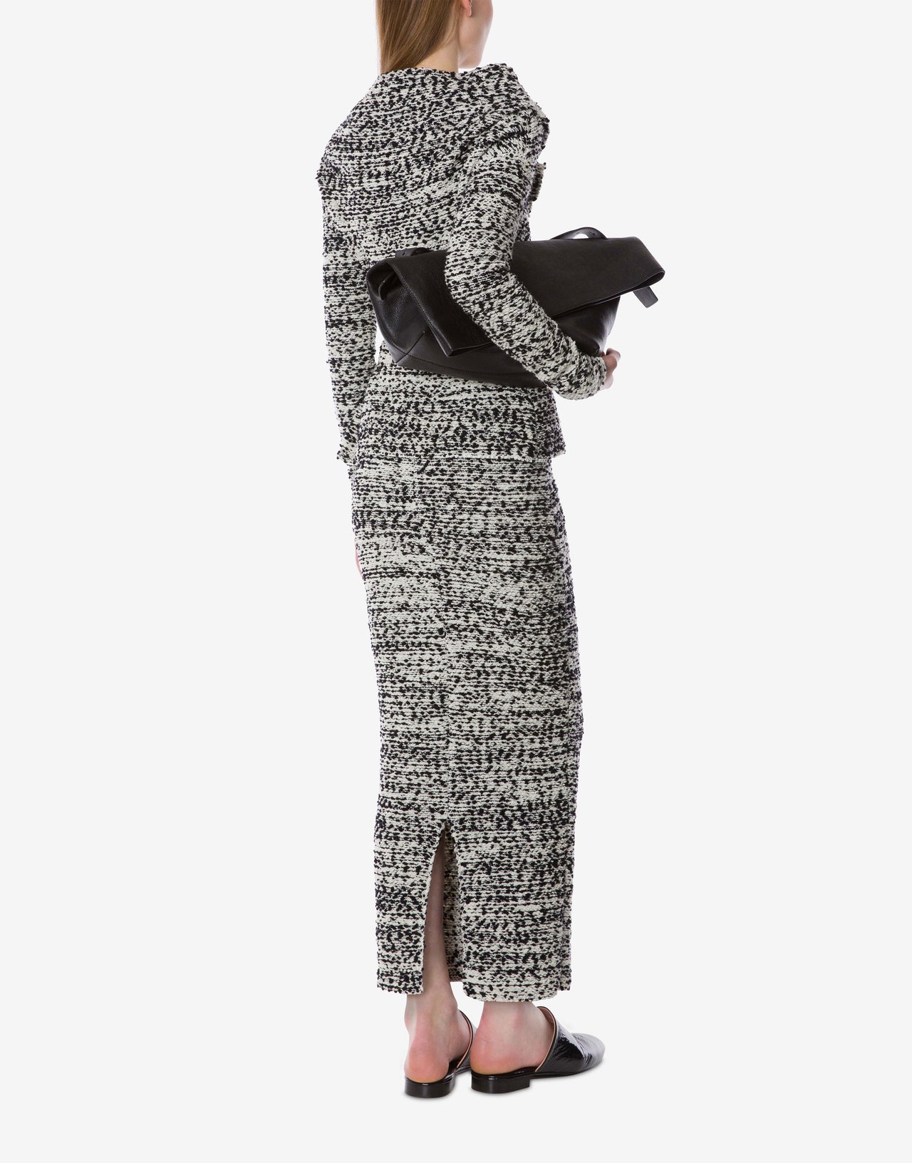 Giacca in maglia con scollo incrociato in lana bouclé Grigio Alberta Ferretti Boutique Online 3