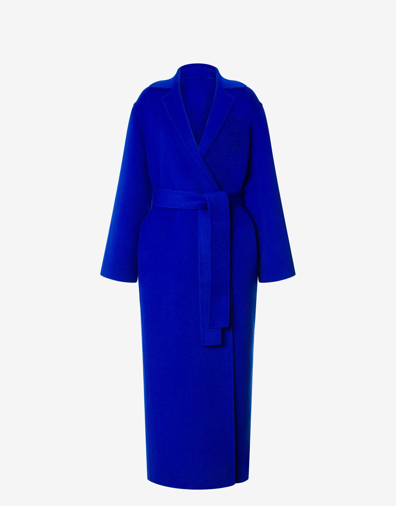 Long wrap coat in wool and cashmere 蓝色 Alberta Ferretti Boutique Online 1