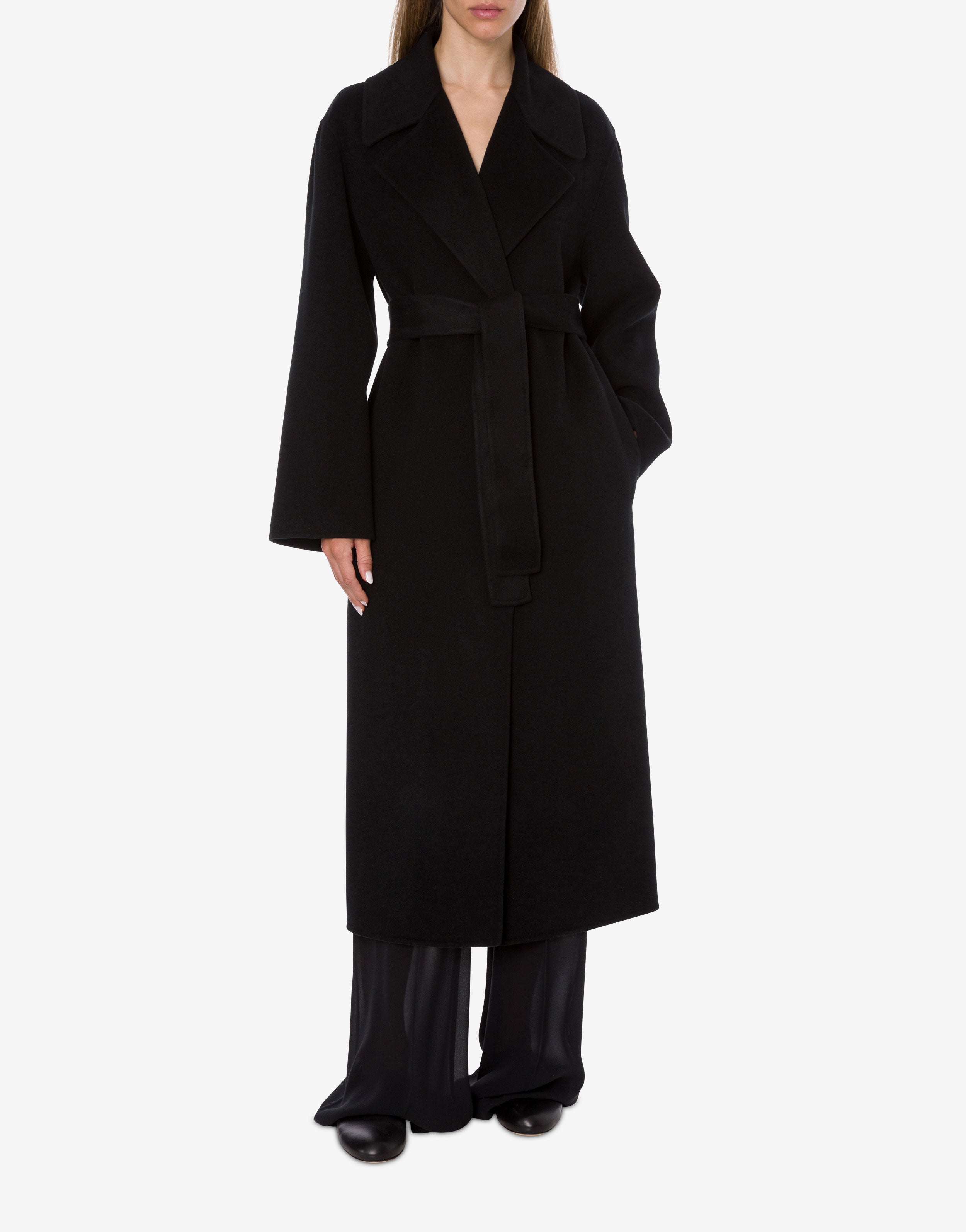 Long wrap coat in wool and cashmere | Alberta Ferretti