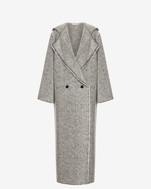 Herringbone bouclé coat Grey Alberta Ferretti Boutique Online 0