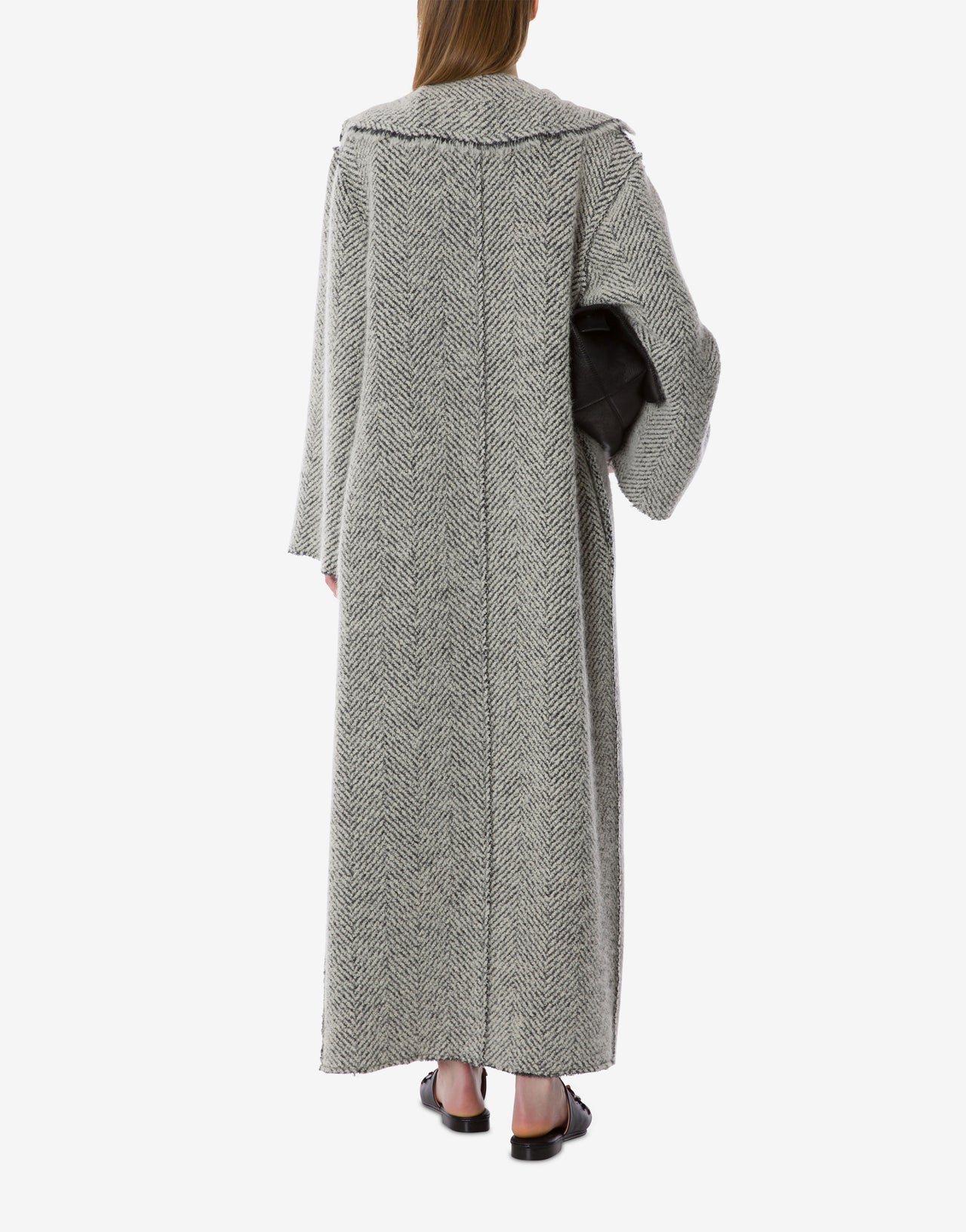 Fischgrät-Bouclé-Mantel Grau Alberta Ferretti Boutique Online 3