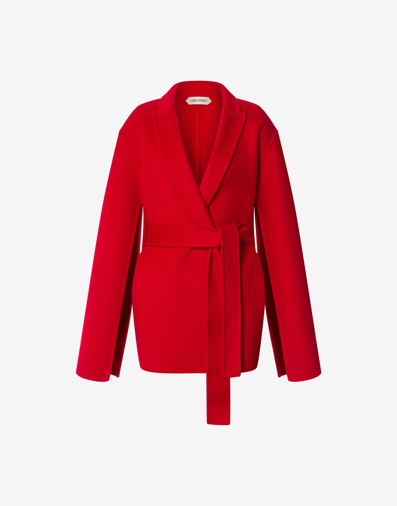 Veste de chambre ceinturée en cachemire Rouge Alberta Ferretti Boutique Online 1