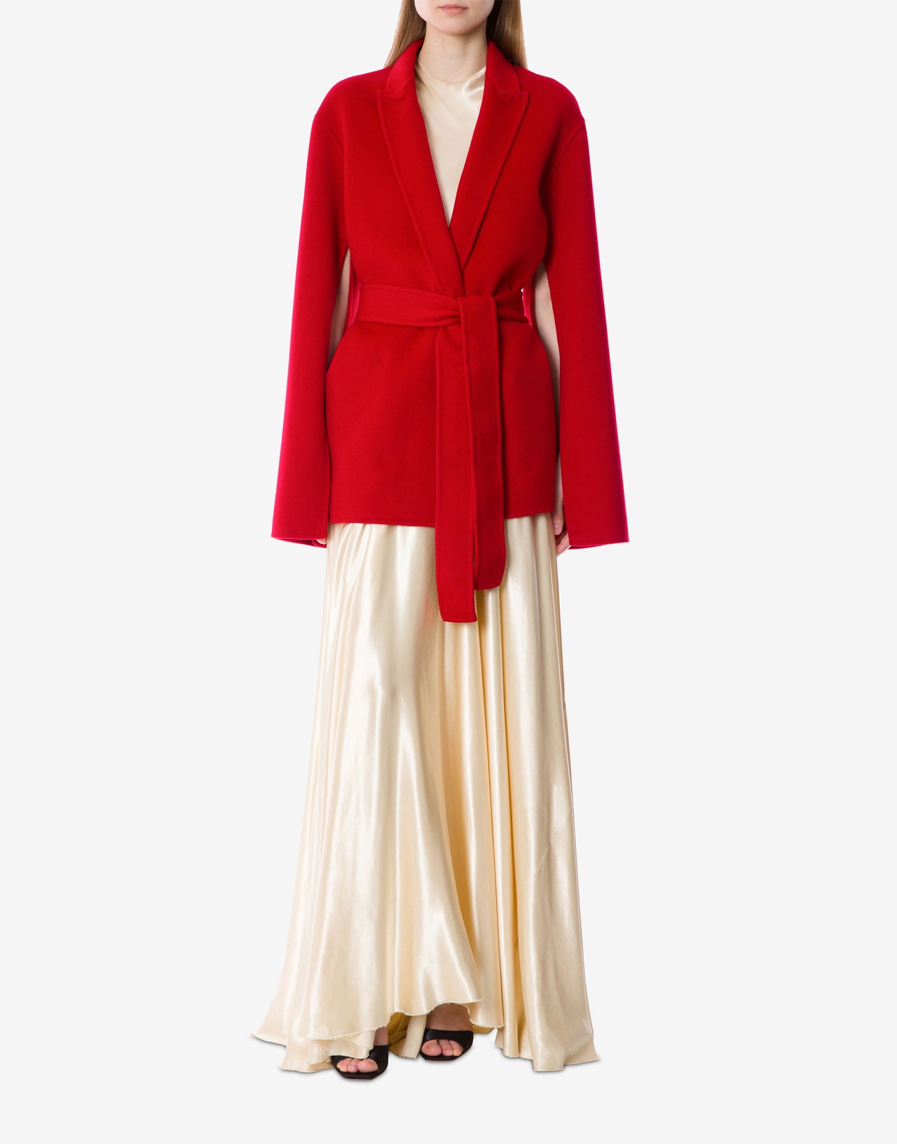 Veste de chambre ceinturée en cachemire Rouge Alberta Ferretti Boutique Online 2