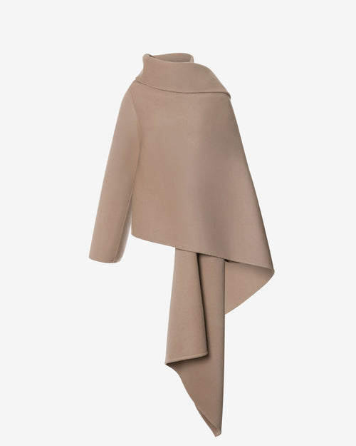 Double felt scarf collar jacket