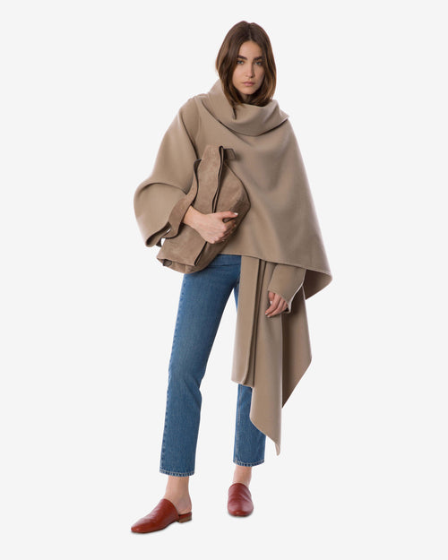 Double felt scarf collar jacket Beige Alberta Ferretti Boutique Online 0