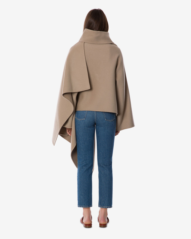 Double felt scarf collar jacket Beige Alberta Ferretti Boutique Online 1