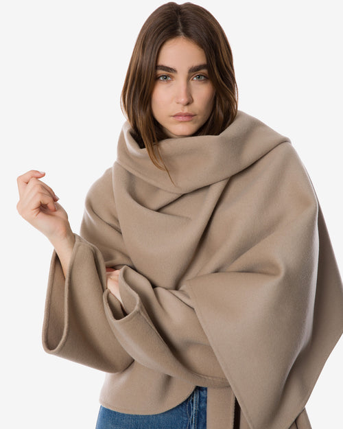 Double felt scarf collar jacket