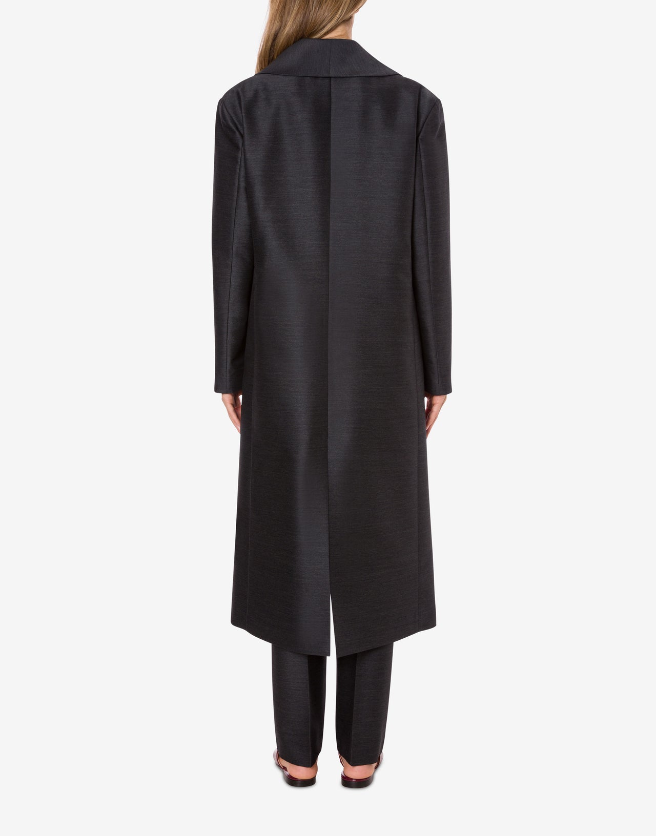 Wool silk long suit coat Grey Alberta Ferretti Boutique Online 3