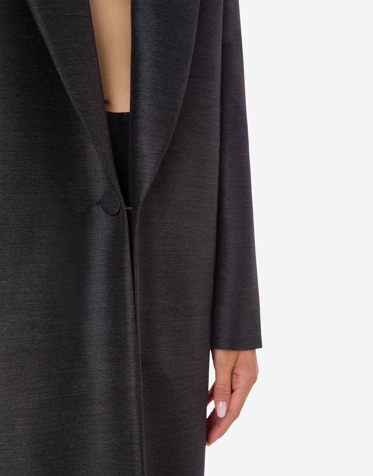 Wool silk long suit coat Grey Alberta Ferretti Boutique Online 4