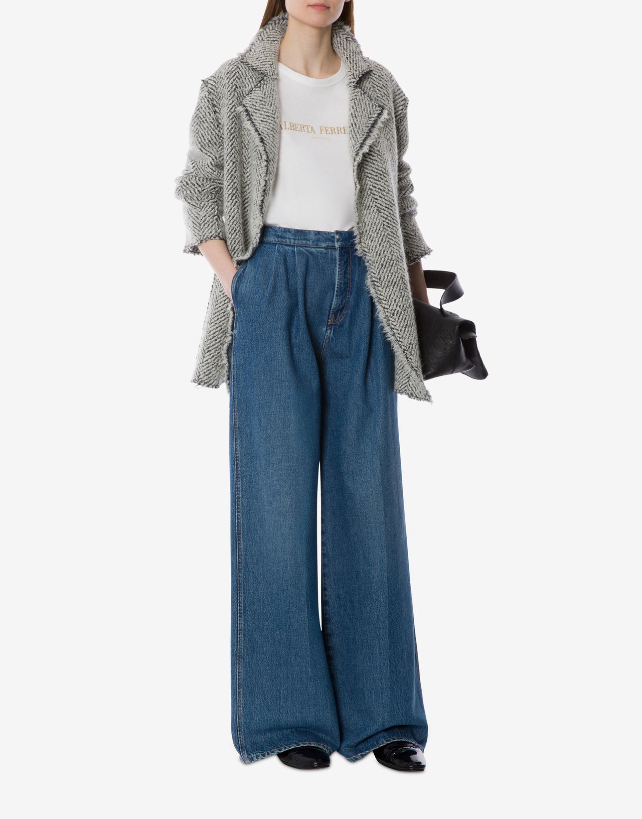 Logo boxy jersey t-shirt White Alberta Ferretti Boutique Online 2