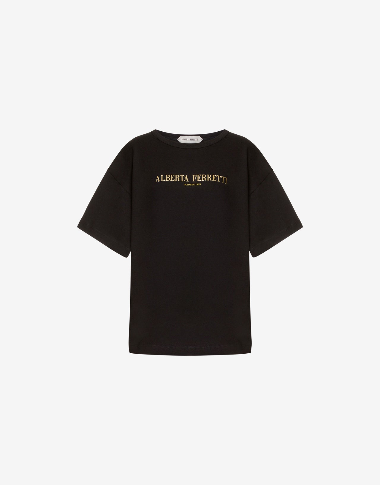 Logo boxy jersey t-shirt Black Alberta Ferretti Boutique Online 1