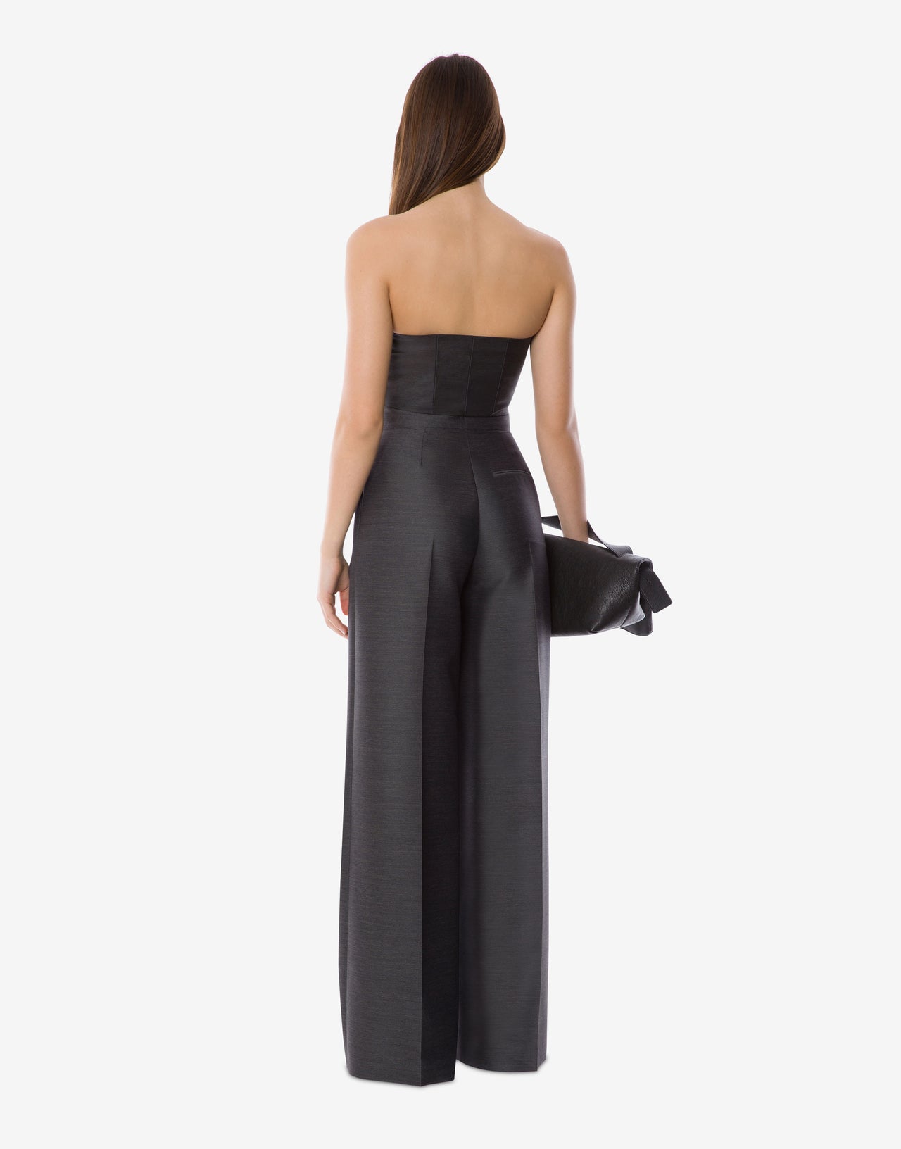 Corsetto ricamato in lana e seta Grigio Alberta Ferretti Boutique Online 3