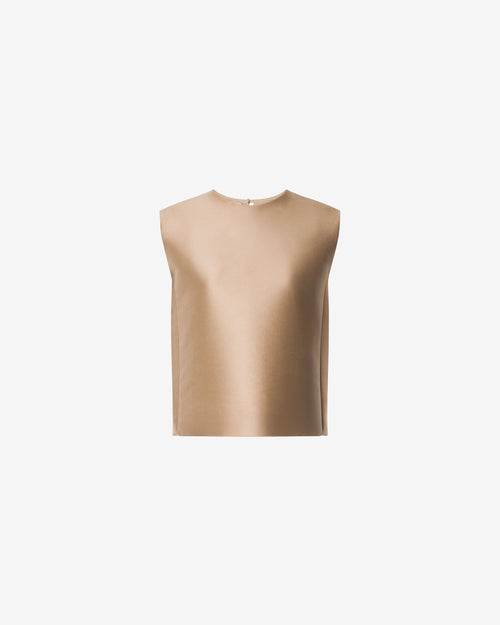 Mikado sleeveless tank top Gold Alberta Ferretti Boutique Online 0