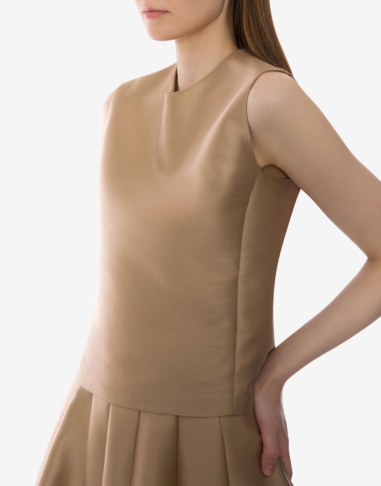 Mikado sleeveless tank top Gold Alberta Ferretti Boutique Online 4