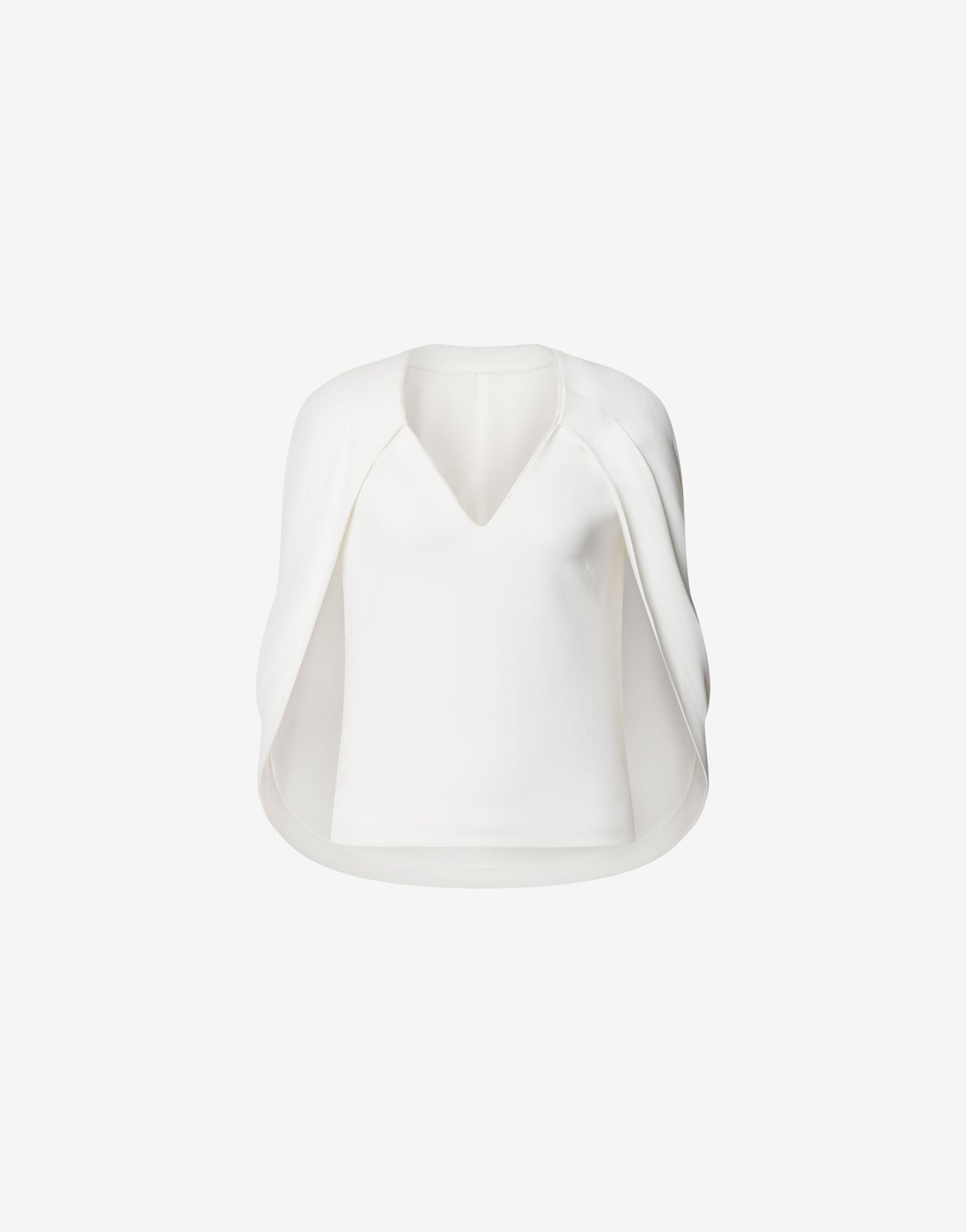 Top cape à col en V Blanc Alberta Ferretti Boutique Online 4
