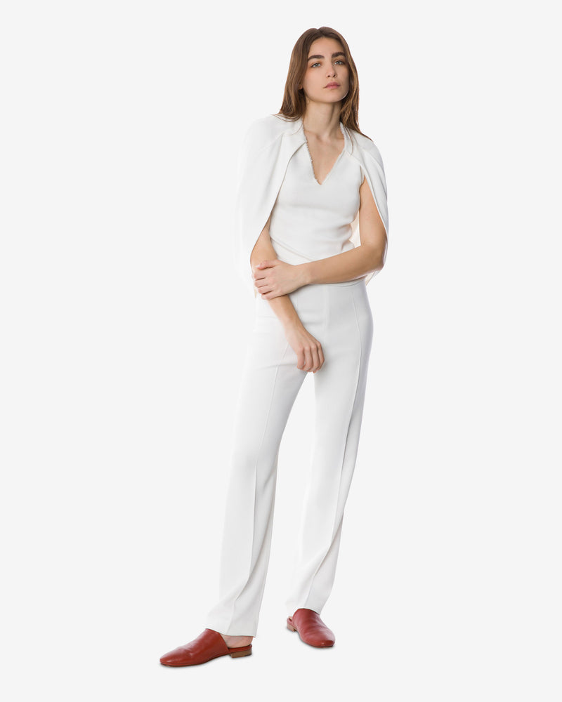 V-neck cape top White Alberta Ferretti Boutique Online 0