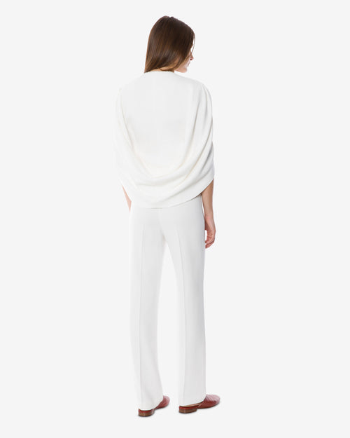 V-neck cape top White Alberta Ferretti Boutique Online 1
