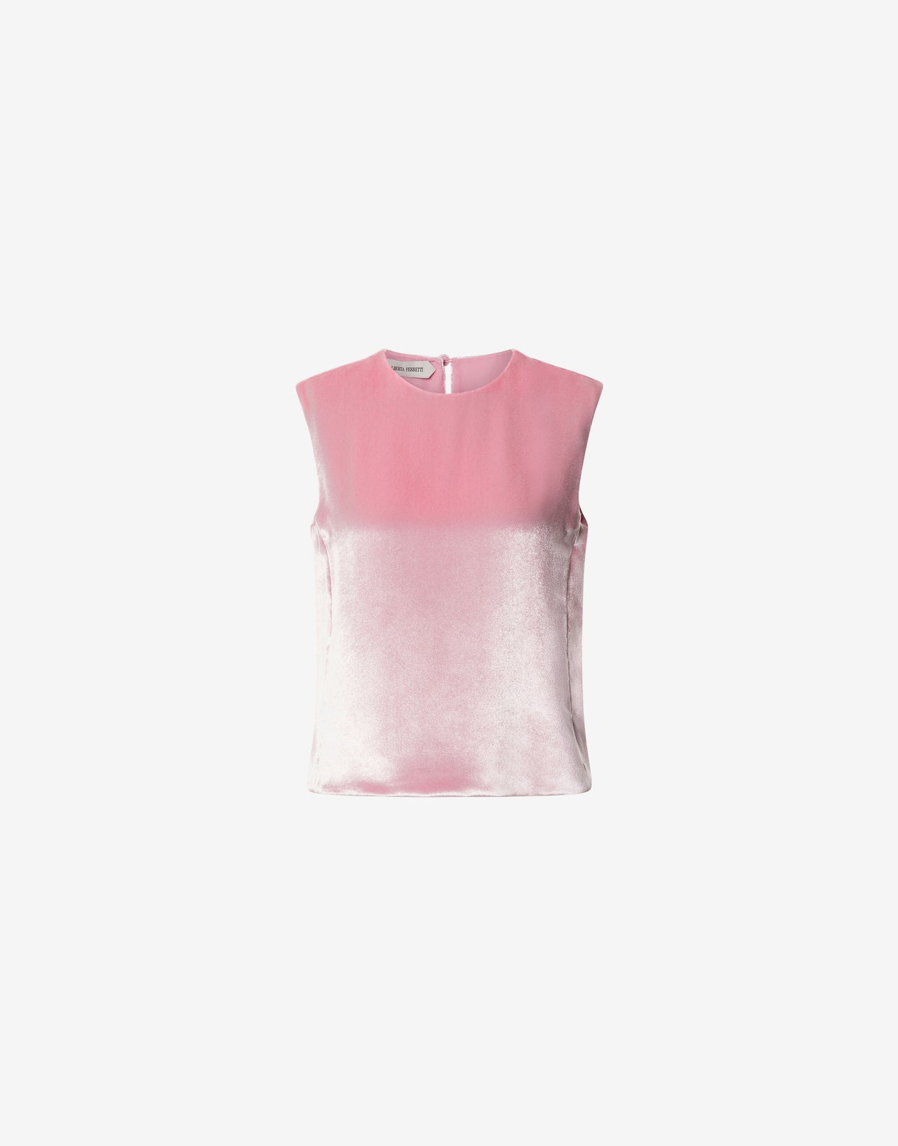 Sleeveless velvet tank top Pink Alberta Ferretti Boutique Online 1