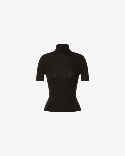 Wool and cashmere top with an open back Black Alberta Ferretti Boutique Online 0