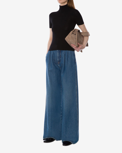 Wool and cashmere top with an open back Black Alberta Ferretti Boutique Online 1