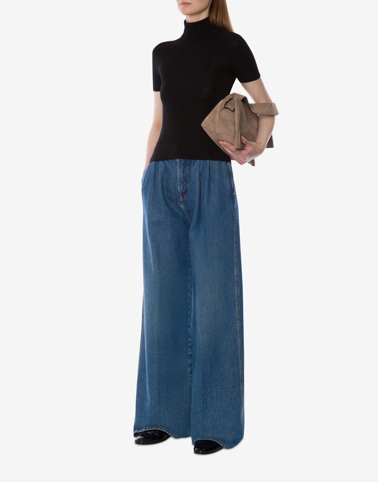 Wool and cashmere top with an open back Black Alberta Ferretti Boutique Online 2