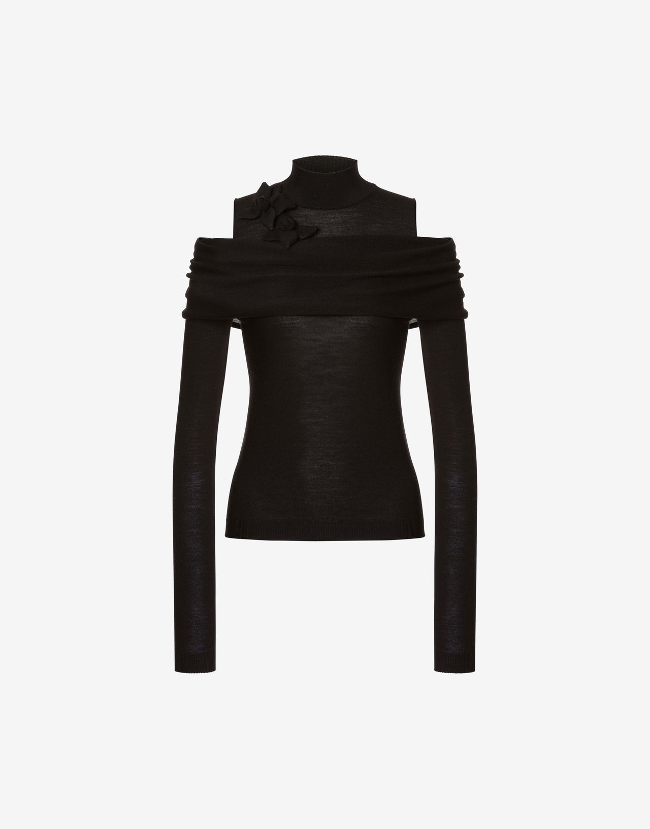 Cut-out cashmere turtleneck sweater Black Alberta Ferretti Boutique Online 1
