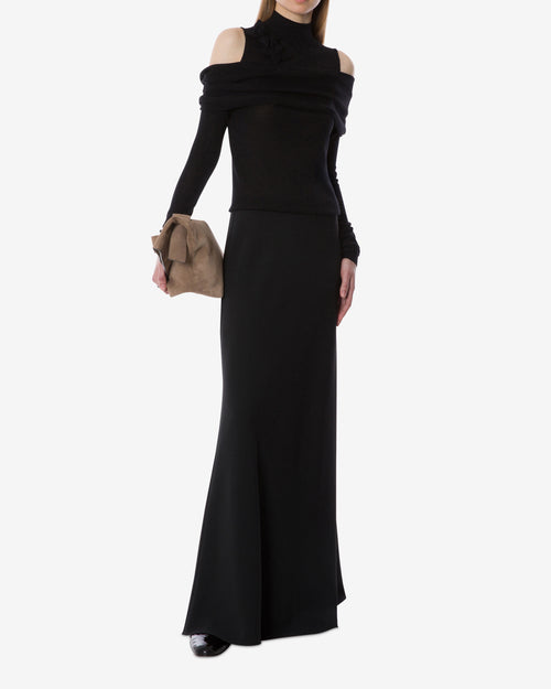 Cut-out cashmere turtleneck sweater Black Alberta Ferretti Boutique Online 1