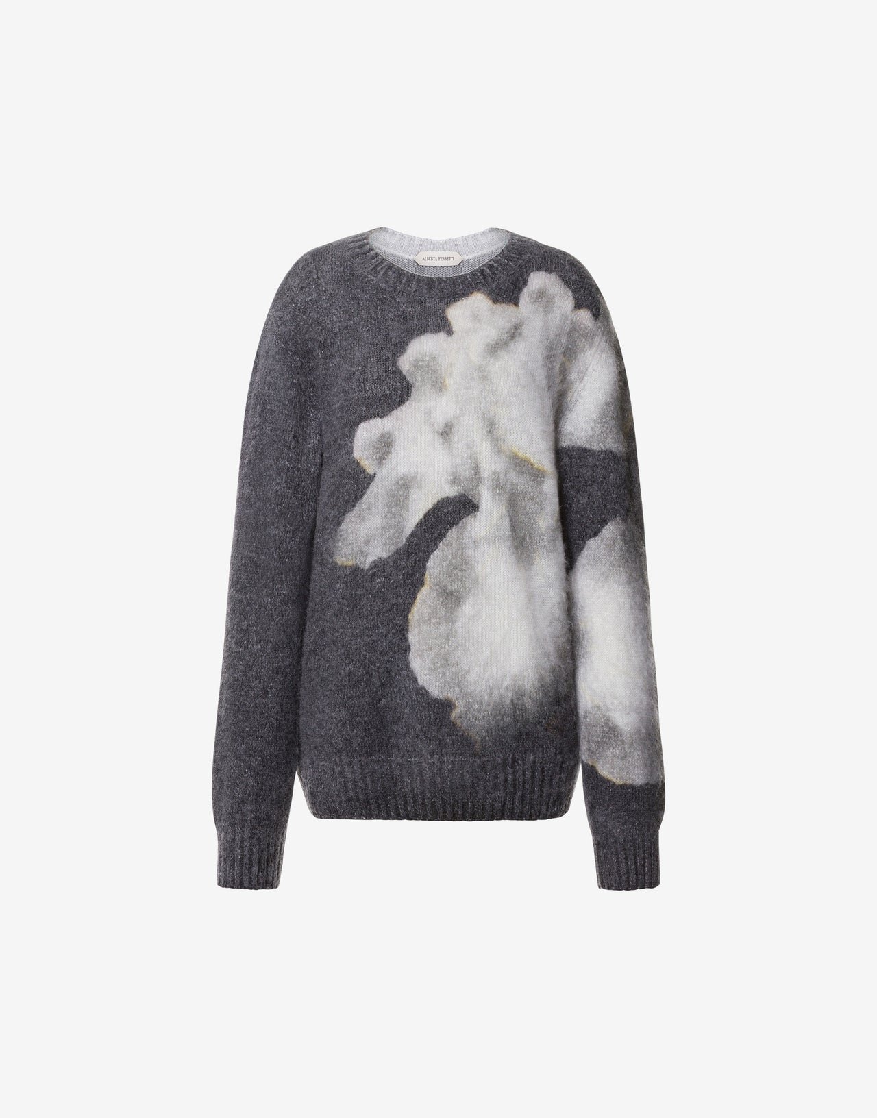 Orchid print mohair sweater Grey Alberta Ferretti Boutique Online 1