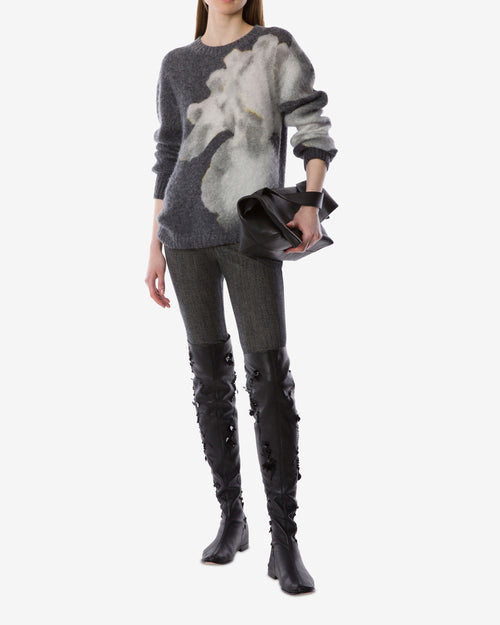 Orchid print mohair sweater Grey Alberta Ferretti Boutique Online 1