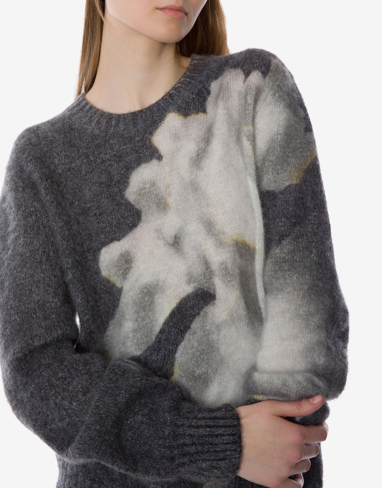 Orchid print mohair sweater Grey Alberta Ferretti Boutique Online 4